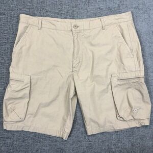 Nike Cargo Shorts Mens Size 40 Khaki Rip Stop Outdoor 10.5" Inseam Hiking Active